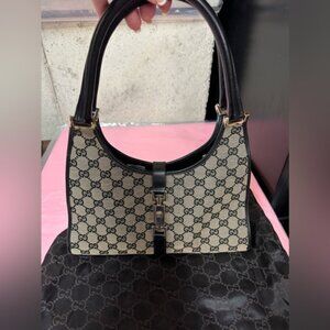 Gucci Black GG Canvas Shoulder Bag